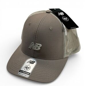 New Balance x‎ 47 Brand NB Core Trucker Snapback Hat NWT Arid Stone Mesh Cap New